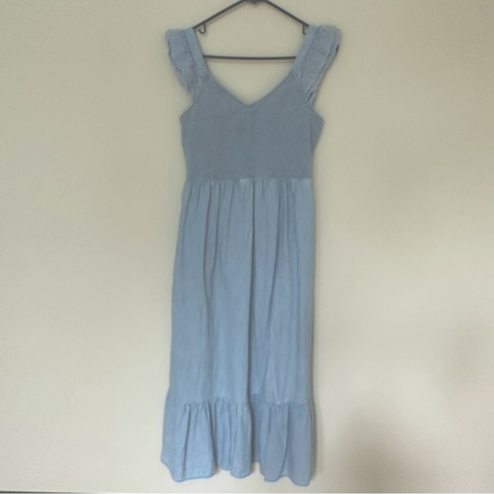 Chambray Dress with Mock Top